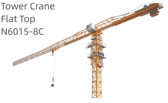 N6018-8C Flat Top Tower Crane 8T Small Tower Cranes CE Approval